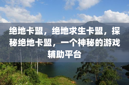 绝地卡盟，绝地求生卡盟，探秘绝地卡盟，一个神秘的游戏辅助平台