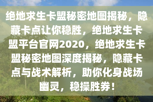 绝地求生卡盟秘密地图揭秘，隐藏卡点让你稳胜，绝地求生卡盟平台官网2020，绝地求生卡盟秘密地图深度揭秘，隐藏卡点与战术解析，助你化身战场幽灵，稳操胜券！