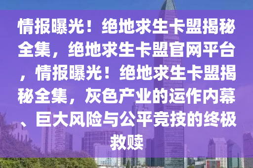 情报曝光！绝地求生卡盟揭秘全集，绝地求生卡盟官网平台，情报曝光！绝地求生卡盟揭秘全集，灰色产业的运作内幕、巨大风险与公平竞技的终极救赎