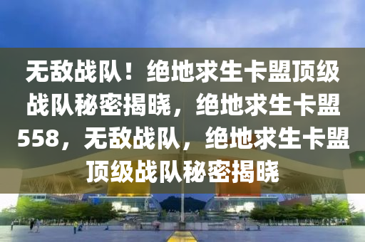 无敌战队！绝地求生卡盟顶级战队秘密揭晓，绝地求生卡盟558，无敌战队，绝地求生卡盟顶级战队秘密揭晓
