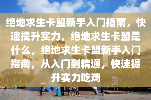 绝地求生卡盟新手入门指南，快速提升实力，绝地求生卡盟是什么，绝地求生卡盟新手入门指南，从入门到精通，快速提升实力吃鸡