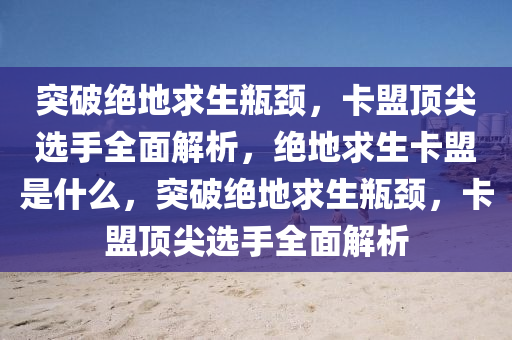 突破绝地求生瓶颈，卡盟顶尖选手全面解析，绝地求生卡盟是什么，突破绝地求生瓶颈，卡盟顶尖选手全面解析