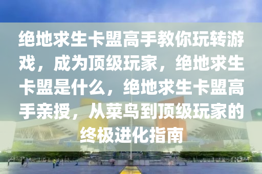 绝地求生卡盟高手教你玩转游戏，成为顶级玩家，绝地求生卡盟是什么，绝地求生卡盟高手亲授，从菜鸟到顶级玩家的终极进化指南