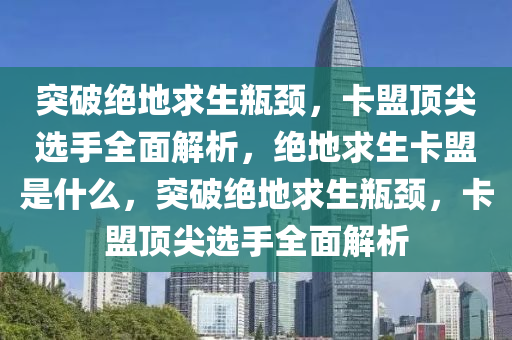 突破绝地求生瓶颈，卡盟顶尖选手全面解析，绝地求生卡盟是什么，突破绝地求生瓶颈，卡盟顶尖选手全面解析