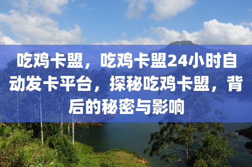 吃鸡卡盟，吃鸡卡盟24小时自动发卡平台，探秘吃鸡卡盟，背后的秘密与影响