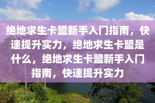 绝地求生卡盟新手入门指南，快速提升实力，绝地求生卡盟是什么，绝地求生卡盟新手入门指南，快速提升实力