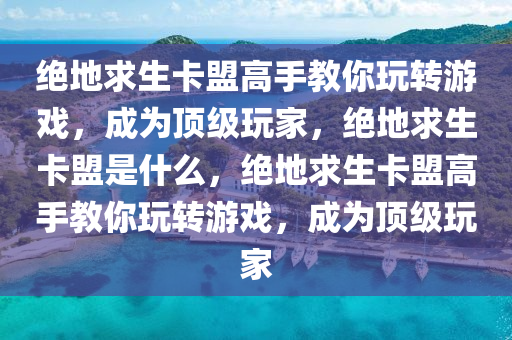 绝地求生卡盟高手教你玩转游戏，成为顶级玩家，绝地求生卡盟是什么，绝地求生卡盟高手教你玩转游戏，成为顶级玩家