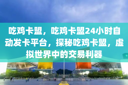 吃鸡卡盟，吃鸡卡盟24小时自动发卡平台，探秘吃鸡卡盟，虚拟世界中的交易利器