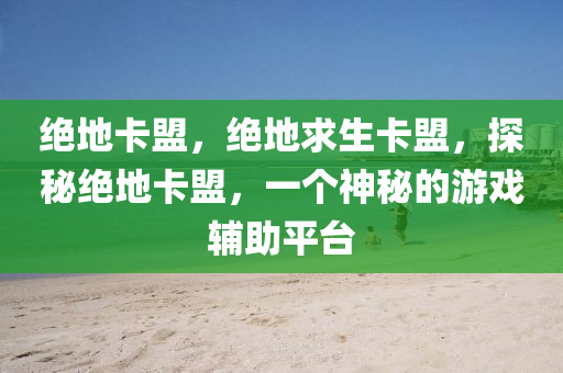 绝地卡盟，绝地求生卡盟，探秘绝地卡盟，一个神秘的游戏辅助平台
