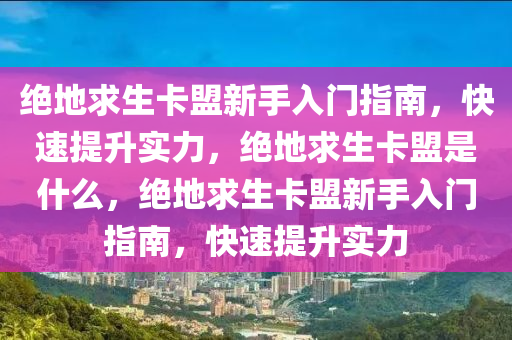 绝地求生卡盟新手入门指南，快速提升实力，绝地求生卡盟是什么，绝地求生卡盟新手入门指南，快速提升实力