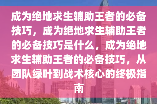 成为绝地求生辅助王者的必备技巧，成为绝地求生辅助王者的必备技巧是什么，成为绝地求生辅助王者的必备技巧，从团队绿叶到战术核心的终极指南