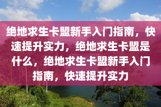绝地求生卡盟新手入门指南，快速提升实力，绝地求生卡盟是什么，绝地求生卡盟新手入门指南，快速提升实力