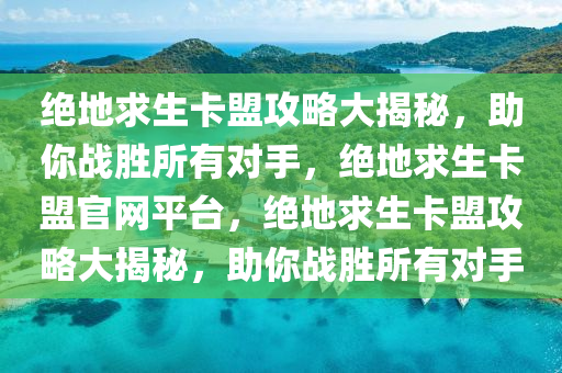 绝地求生卡盟攻略大揭秘，助你战胜所有对手，绝地求生卡盟官网平台，绝地求生卡盟攻略大揭秘，助你战胜所有对手