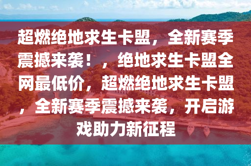 超燃绝地求生卡盟，全新赛季震撼来袭！，绝地求生卡盟全网最低价，超燃绝地求生卡盟，全新赛季震撼来袭，开启游戏助力新征程