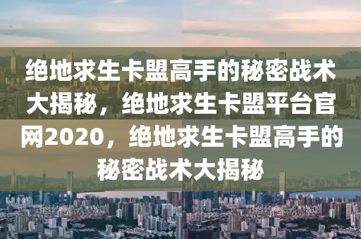 绝地求生卡盟高手的秘密战术大揭秘，绝地求生卡盟平台官网2020，绝地求生卡盟高手的秘密战术大揭秘
