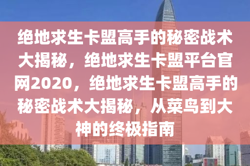 绝地求生卡盟高手的秘密战术大揭秘，绝地求生卡盟平台官网2020，绝地求生卡盟高手的秘密战术大揭秘，从菜鸟到大神的终极指南