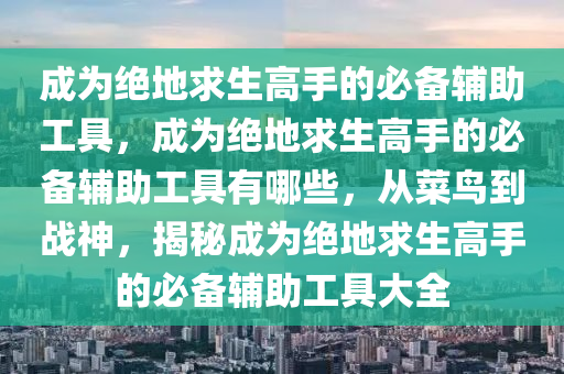 成为绝地求生高手的必备辅助工具，成为绝地求生高手的必备辅助工具有哪些，从菜鸟到战神，揭秘成为绝地求生高手的必备辅助工具大全