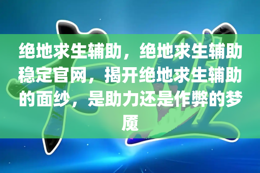 绝地求生辅助，绝地求生辅助稳定官网，揭开绝地求生辅助的面纱，是助力还是作弊的梦魇