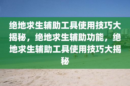 绝地求生辅助工具使用技巧大揭秘，绝地求生辅助功能，绝地求生辅助工具使用技巧大揭秘
