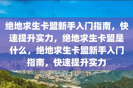 绝地求生卡盟新手入门指南，快速提升实力，绝地求生卡盟是什么，绝地求生卡盟新手入门指南，快速提升实力