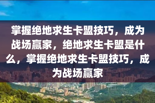 掌握绝地求生卡盟技巧，成为战场赢家，绝地求生卡盟是什么，掌握绝地求生卡盟技巧，成为战场赢家