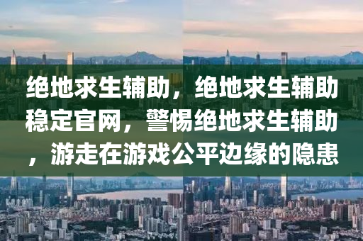 绝地求生辅助，绝地求生辅助稳定官网，警惕绝地求生辅助，游走在游戏公平边缘的隐患
