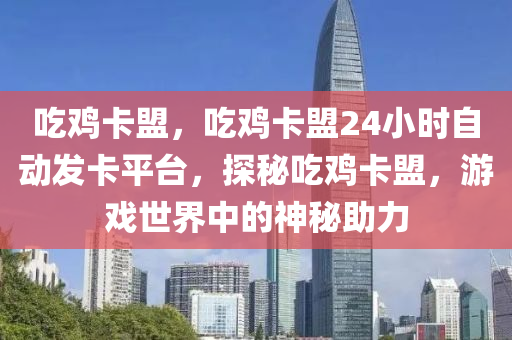 吃鸡卡盟，吃鸡卡盟24小时自动发卡平台，探秘吃鸡卡盟，游戏世界中的神秘助力