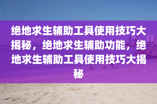 绝地求生辅助工具使用技巧大揭秘，绝地求生辅助功能，绝地求生辅助工具使用技巧大揭秘
