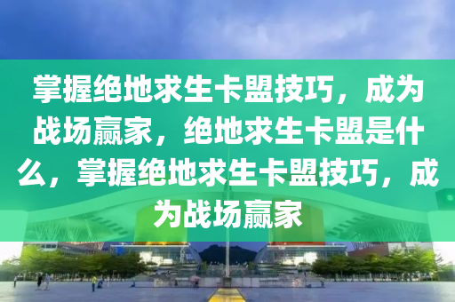 掌握绝地求生卡盟技巧，成为战场赢家，绝地求生卡盟是什么，掌握绝地求生卡盟技巧，成为战场赢家