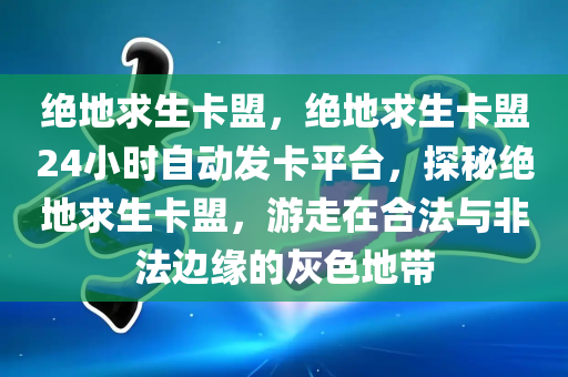 绝地求生卡盟，绝地求生卡盟24小时自动发卡平台，探秘绝地求生卡盟，游走在合法与非法边缘的灰色地带