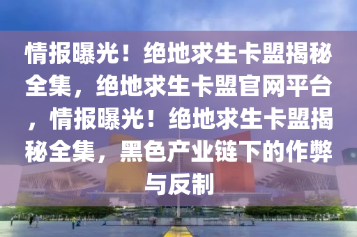 情报曝光！绝地求生卡盟揭秘全集，绝地求生卡盟官网平台，情报曝光！绝地求生卡盟揭秘全集，黑色产业链下的作弊与反制