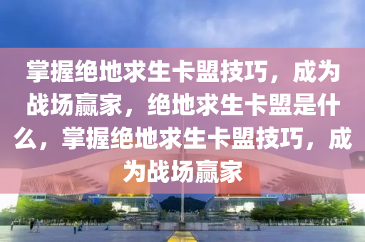 掌握绝地求生卡盟技巧，成为战场赢家，绝地求生卡盟是什么，掌握绝地求生卡盟技巧，成为战场赢家