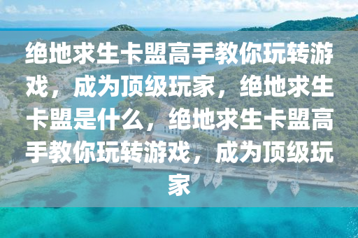 绝地求生卡盟高手教你玩转游戏，成为顶级玩家，绝地求生卡盟是什么，绝地求生卡盟高手教你玩转游戏，成为顶级玩家