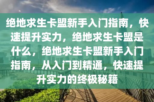 绝地求生卡盟新手入门指南，快速提升实力，绝地求生卡盟是什么，绝地求生卡盟新手入门指南，从入门到精通，快速提升实力的终极秘籍