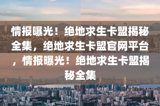 情报曝光！绝地求生卡盟揭秘全集，绝地求生卡盟官网平台，情报曝光！绝地求生卡盟揭秘全集