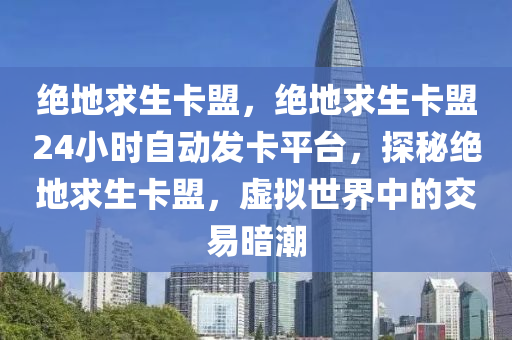 绝地求生卡盟，绝地求生卡盟24小时自动发卡平台，探秘绝地求生卡盟，虚拟世界中的交易暗潮