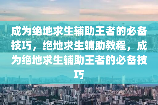 成为绝地求生辅助王者的必备技巧，绝地求生辅助教程，成为绝地求生辅助王者的必备技巧