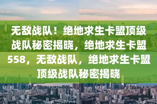无敌战队！绝地求生卡盟顶级战队秘密揭晓，绝地求生卡盟558，无敌战队，绝地求生卡盟顶级战队秘密揭晓