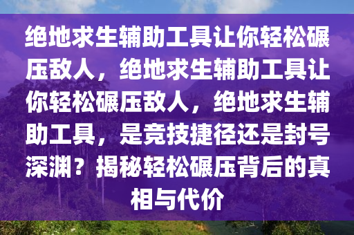 绝地求生辅助工具让你轻松碾压敌人，绝地求生辅助工具让你轻松碾压敌人，绝地求生辅助工具，是竞技捷径还是封号深渊？揭秘轻松碾压背后的真相与代价
