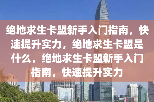 绝地求生卡盟新手入门指南，快速提升实力，绝地求生卡盟是什么，绝地求生卡盟新手入门指南，快速提升实力