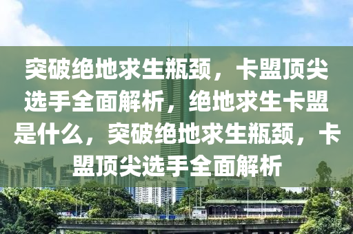 突破绝地求生瓶颈，卡盟顶尖选手全面解析，绝地求生卡盟是什么，突破绝地求生瓶颈，卡盟顶尖选手全面解析