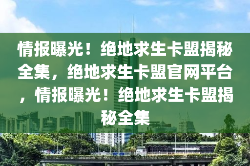 情报曝光！绝地求生卡盟揭秘全集，绝地求生卡盟官网平台，情报曝光！绝地求生卡盟揭秘全集