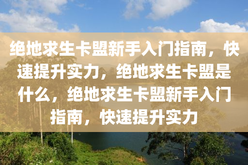 绝地求生卡盟新手入门指南，快速提升实力，绝地求生卡盟是什么，绝地求生卡盟新手入门指南，快速提升实力
