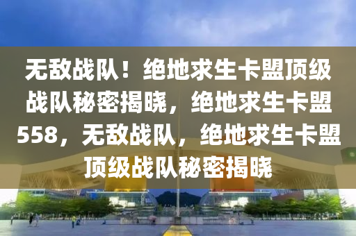 无敌战队！绝地求生卡盟顶级战队秘密揭晓，绝地求生卡盟558，无敌战队，绝地求生卡盟顶级战队秘密揭晓