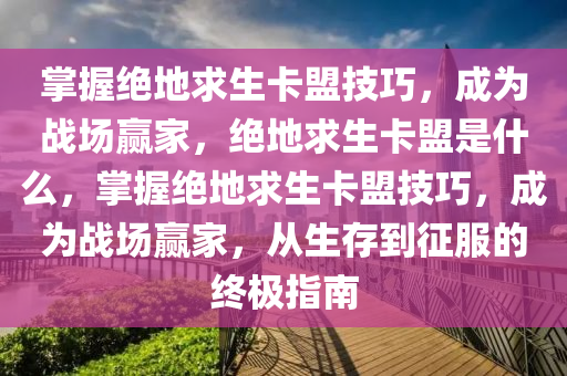 掌握绝地求生卡盟技巧，成为战场赢家，绝地求生卡盟是什么，掌握绝地求生卡盟技巧，成为战场赢家，从生存到征服的终极指南