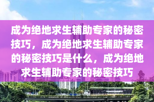 成为绝地求生辅助专家的秘密技巧，成为绝地求生辅助专家的秘密技巧是什么，成为绝地求生辅助专家的秘密技巧