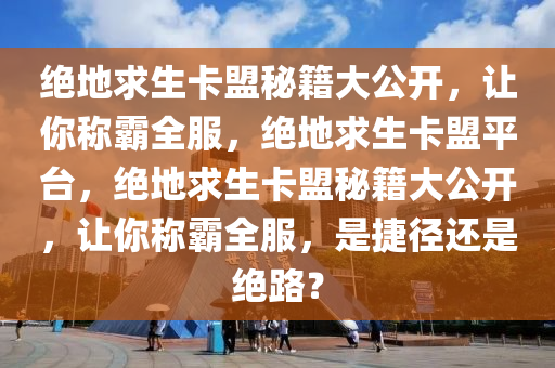 绝地求生卡盟秘籍大公开，让你称霸全服，绝地求生卡盟平台，绝地求生卡盟秘籍大公开，让你称霸全服，是捷径还是绝路？