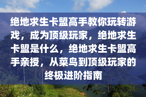 绝地求生卡盟高手教你玩转游戏，成为顶级玩家，绝地求生卡盟是什么，绝地求生卡盟高手亲授，从菜鸟到顶级玩家的终极进阶指南