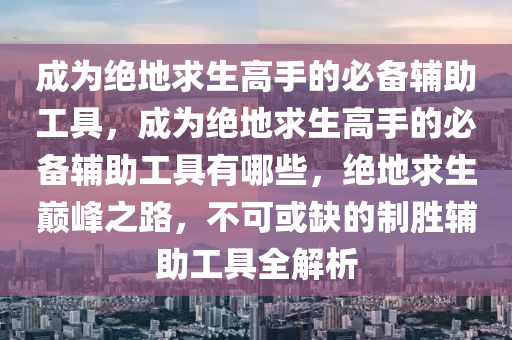 成为绝地求生高手的必备辅助工具，成为绝地求生高手的必备辅助工具有哪些，绝地求生巅峰之路，不可或缺的制胜辅助工具全解析