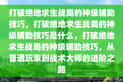 打破绝地求生战局的神级辅助技巧，打破绝地求生战局的神级辅助技巧是什么，打破绝地求生战局的神级辅助技巧，从普通玩家到战术大师的进阶之路